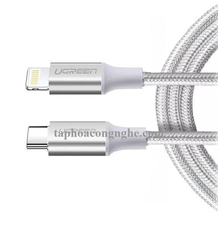 Ugreen 70521 25cm white lightning to usb type c 2.0 cable 0.25m US304 30070521